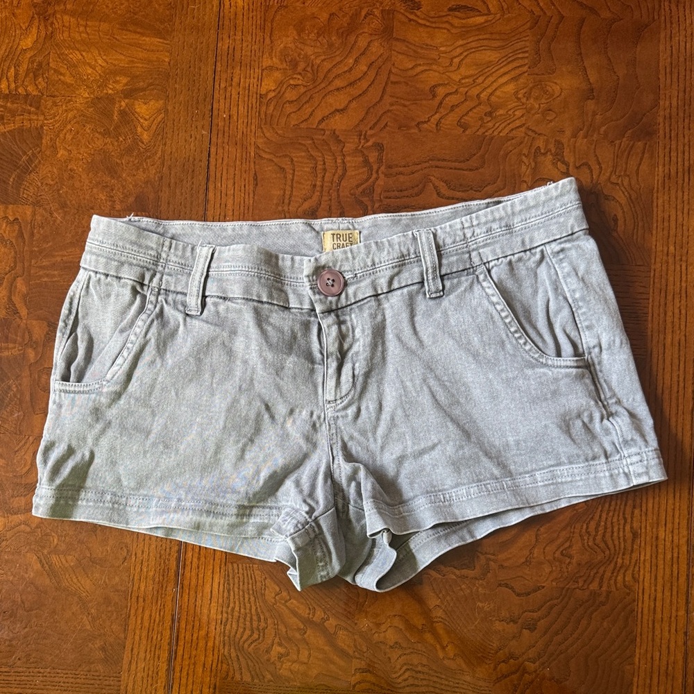 True Craft Gray Jean Shorts Distressed Cut-Off Style